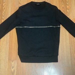 DIESEL BLACK ZIPPER SWEATSHIRT , MENS SIZE LARGE